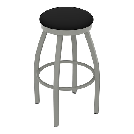 Holland Bar Stool Co 25" Swivel Counter Stool, Nickel Finish, Black Vinyl Seat 80225ANBlkVinyl